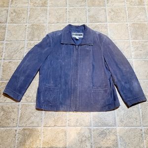 L Studio Womens Gray Leather Jacket